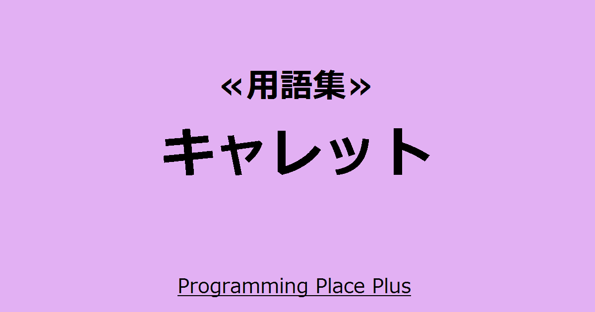キャレット Programming Place Plus 用語集
